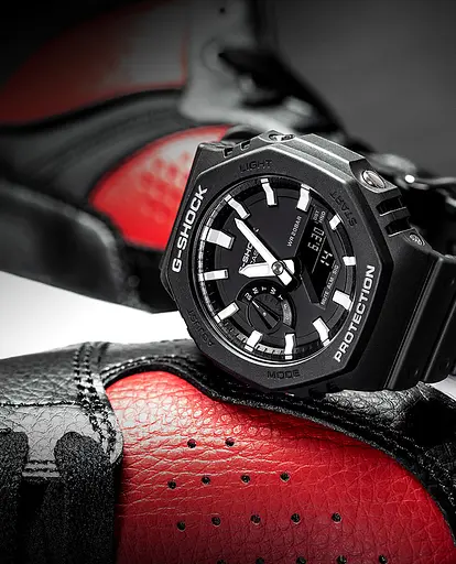 Полимерные мужские наручные часы Casio G-Shock GA-2100-1AER с полимерным ремешком - фото 6