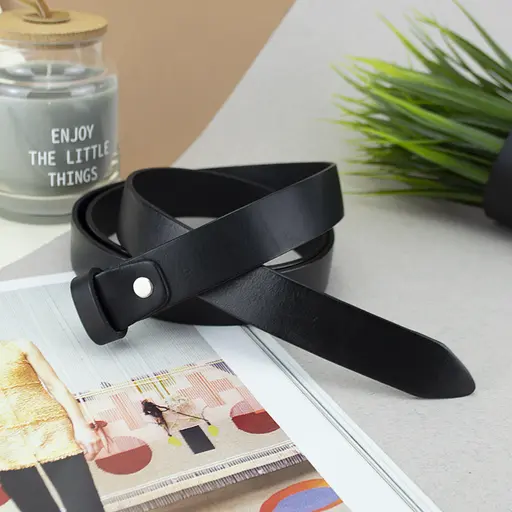 Ремінь жіночий шкіряний-вузол без пряжки чорний SF-258 (125 см) - фото 5