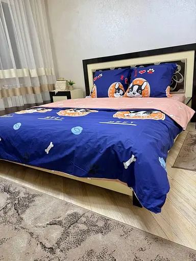 Постільна білизна бавовняна Кампейро Півтораспальна 150 x 220 Бязь 70 х 70 Синя