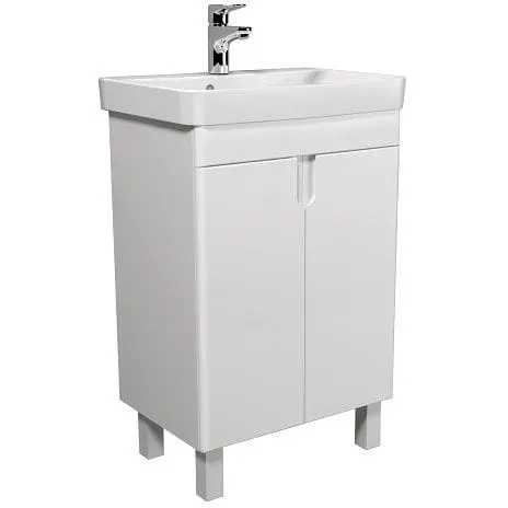 Тумба Мойдодир Simple White 55-U з умивальником River 55 Білий універсальна Білий - фото 1