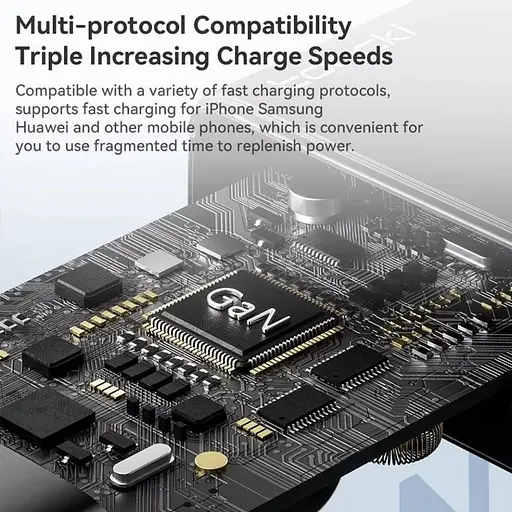 Зарядний пристрій Toocki 100W GaN P100BD12C2A0 4 порти 2C+2A чорне євровилка - фото 5