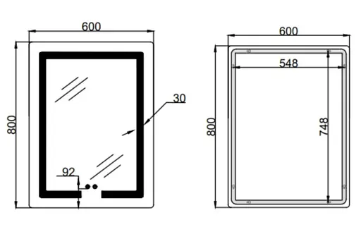 Дзеркало Lidz Kubis (KU2) 600х800 мм з LED-підсвічуванням Touch LD78LF937608048449 - фото 11