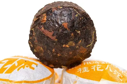 Чай Jinglong Tea Factory Шу Пуер Цзин Лун Османтус, мініточа із квіточками коричного дерева, 7 гр. - 100 шт - фото 3