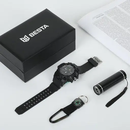 Мужские наручные часы Besta Box Peremoga Light с компасом + подарочный набор - фото 3