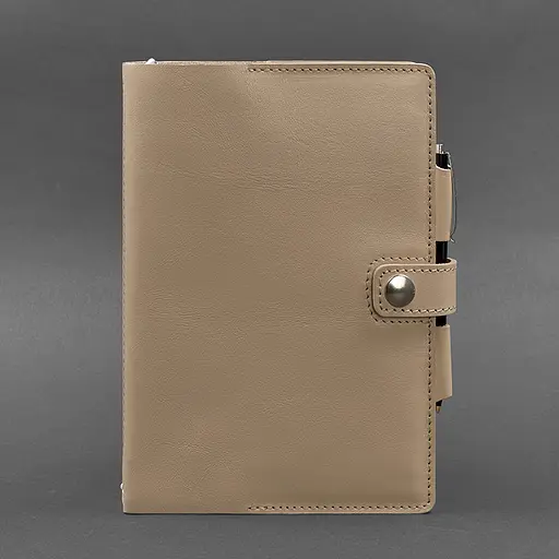 Кожаный блокнот (Софт-бук) 4.0 светло-бежевый - фото 6