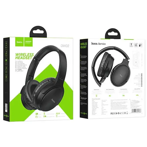 Накладные Bluetooth наушники Hoco DW02 |BT5.0, TF, AUX, 4Hours| black - фото 4