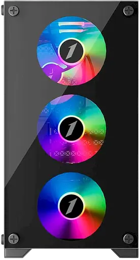 Корпус 1stPlayer X2-M-BK-4F7 ARGB Black - фото 2