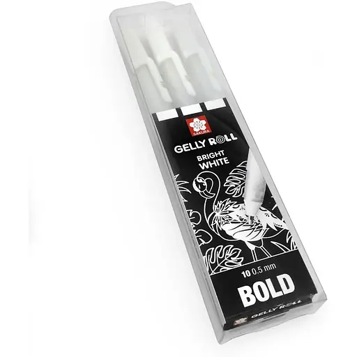 Набор гелевых ручек Sakura Basic 10 Fine Bold 3шт Белые - фото 7