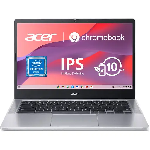 Acer Ноутбук Chromebook CB314-3HT 14" FHD IPS Touch, Intel C N4500, 8GB, F128GB, UMA, ChromeOS, серебристый