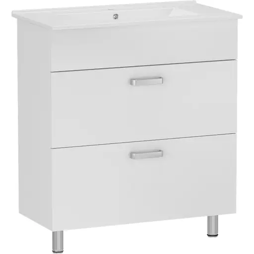 Тумба універсальна RJ Jet-L із умивальником RJ Jenor RZJ510 50 см Білий RJFU040-4150WHSET(RJFU040-4150WH + RZJ510) Білий - фото 1