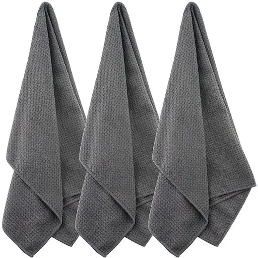 Набір 4 кухонні вафельні рушники Aquarius мікрофібра 40 х 60 см Сірий - М'які Суперпоглинаючі - фото 8