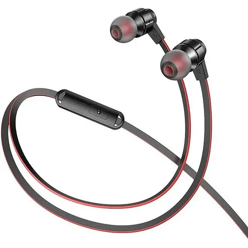 Дротові вакуумні навушники Hoco M85 Black and red