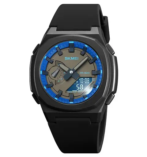 Годинник чоловічий наручний Skmei 2091 (Чорний/Синій/Чорний) - фото 2