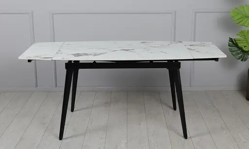 Стіл Prestol Люкс білий глянець 1200/1800х800х760 чорні ноги - фото 5