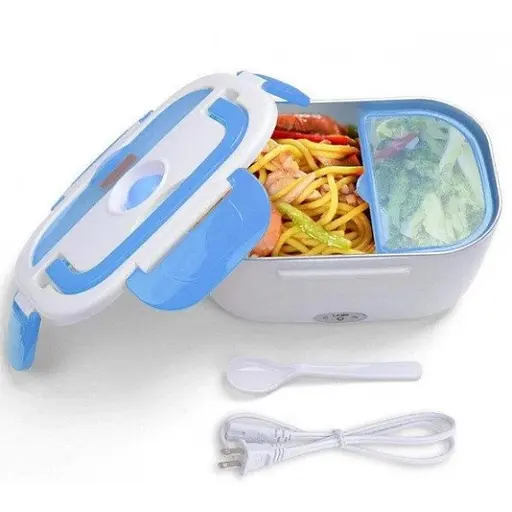 Электрический ланч-бокс контейнер Electronic Lunchbox YS 001 40 W с подогревом термос для еды голубой - фото 8