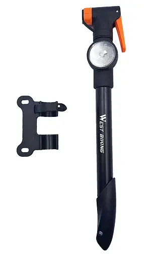 Насос велосипедный West Biking YP0711162 с манометром черно-оранжевый 140 Psi (G0001536) - фото 2