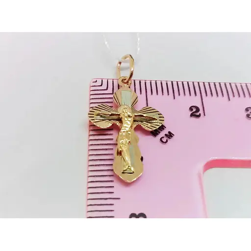 Золотой крестик Столичная Ювелирная Фабрика. Распятие Христа. 529703 - фото 4