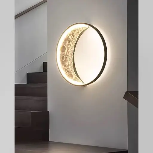 Настенно-потолочный светильник с имитацией полумесяца на 3 режима Ø 60 см Line F Арт. W138-600 BK - фото 9