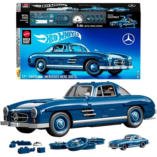 Премиум машинка-конструктор Hot Wheels Mattel Brick Shop Mercedez-Benz 300 SL (HWW25) - фото 2