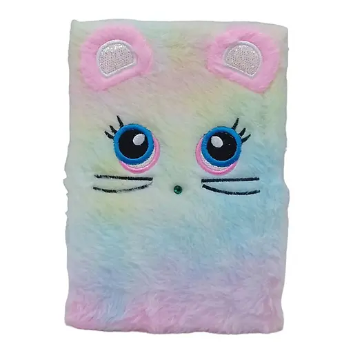 Блокнот з хутряною обкладинкою, тваринка, у лінійку (В асортименті)