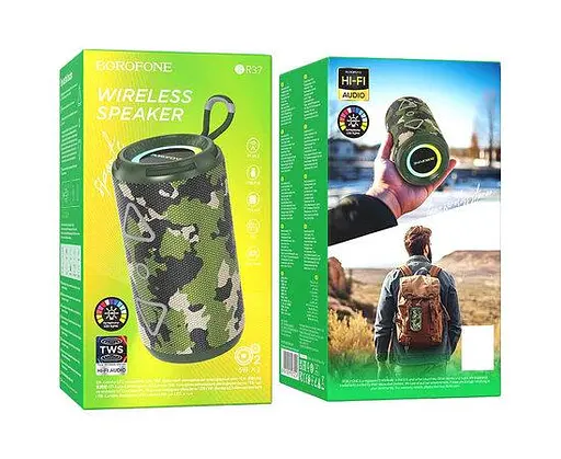 Портативна колонка BOROFONE BR37 Green Camouflage - фото 2