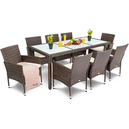 Садовая мебель Di Volio Verona 8+1 коричневая - фото 3
