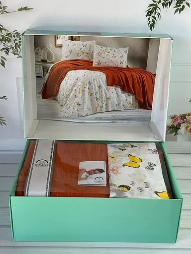 Постільна білизна з в’язаним пледом Orange Romeo Home pbe0051434 - фото 1