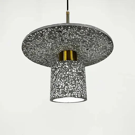 Підвіс Terrazzo Cylinder із сірим бетонним плафоном 30 см в стилі Ар-деко Line.F MJ 162-300 BK - фото 4
