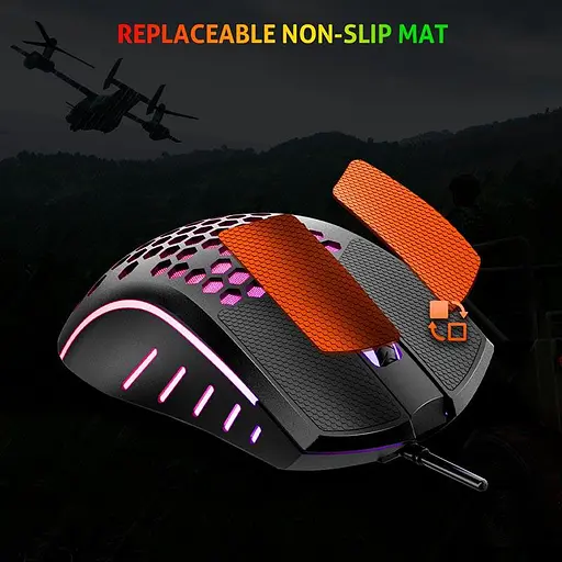 Мышь MeeTion GM015 RGB Backlight Gaming Mouse регулируемая разрешение 800-6400dpi - фото 9