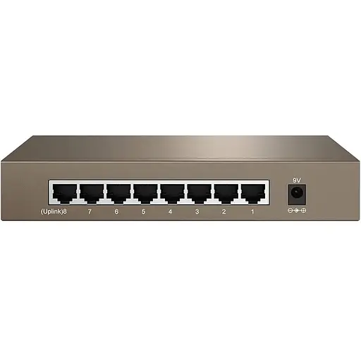 Комутатор TENDA TEG1008D 8port 10/100/1000 BaseTX, desktop, метал