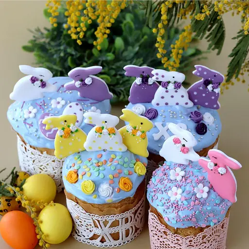 Набор кондитерских декораций Добрик Зайчик с цветочками цвет в ассортименте - фото 7