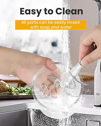 Електричний блендер Wancle, багатоцільова м'ясорубка 350 Вт, 600 мл, безшумна, ідеально підходить для подрібнення, змішування - фото 3