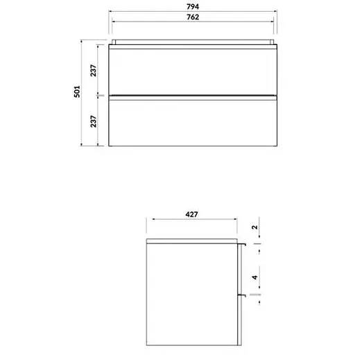 Тумба для ванної кімнати Cersanit Virgo 80 см Білий/Чорний S522-025 30412 - фото 2