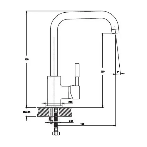 Змішувач для кухні Haiba HANS 011 матовий HB0882 - фото 2
