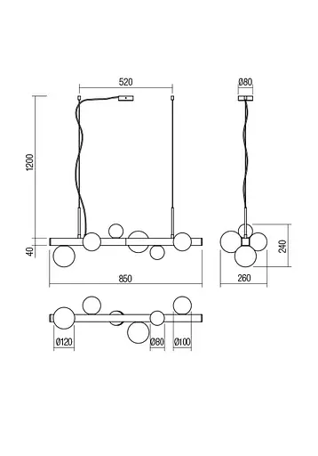 Подвесной светильник Redo GOJI SU 6X28W G9 GOLD (4.1.1) 01-2374 - фото 2