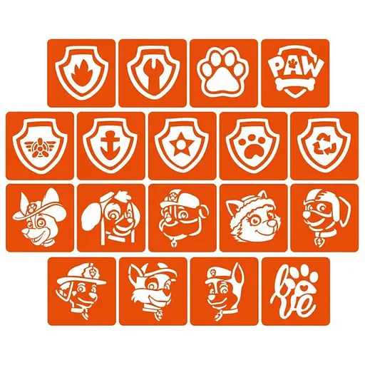 Набір трафаретів для біо-тату Щенячий патруль paw-patrul_5x5_18_1