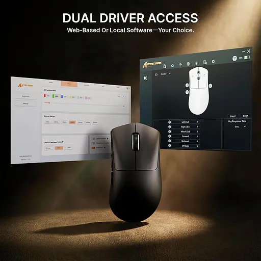 Бездротова миша ATTACK SHARK V8 42000 DPI PAW3950MAX Nordic 54L15 8K Чорна - фото 8