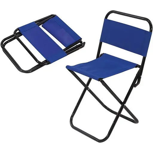 Стілець складаний YE chairs синій зі спинкою для відпочинок / туризм / рибалка / сад - фото 1