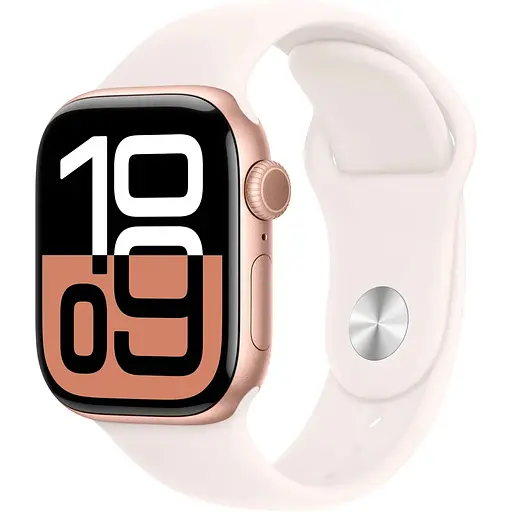 Apple Watch Series 10 GPS 42mm Rose Gold Aluminum Case with Light Blush Sport Band M/L MWWJ3 - фото 2