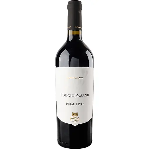 Вино Cantina Sava Poggio Pasano Primitivo Puglia сухое красное 13.5% 0.75 л - фото 1