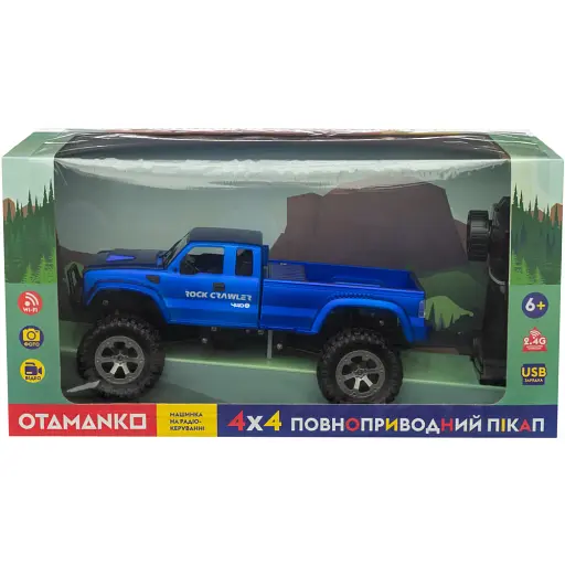 Машинка Otamanko 4x4 полноприводный пикап с камерой синий - фото 12