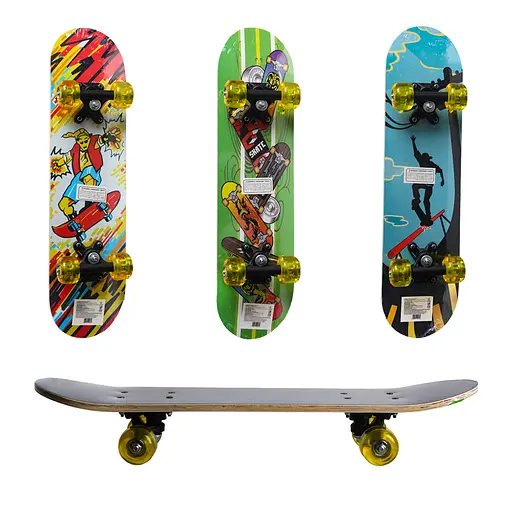 Скейт GSK-0021, дерев’яний, 60x15x8.5 см, PU колеса (В асортименті) - фото 2