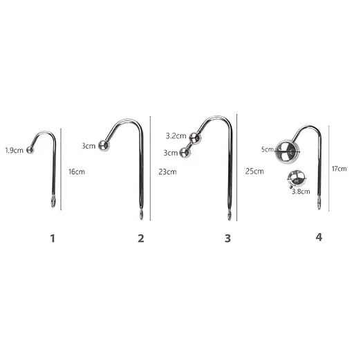 Анальный крюк 2 с ошейником из натуральной кожи Art of Sex - Anal hook, Черный - фото 4