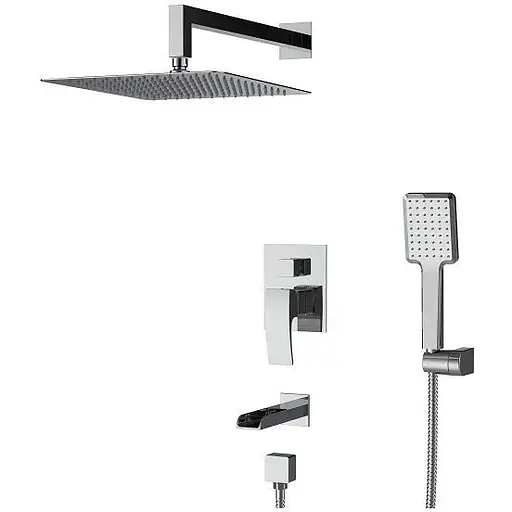 Душова система прихованого монтажу Koer Водоспад KB-68007-01 KR3466, Хром - фото 1
