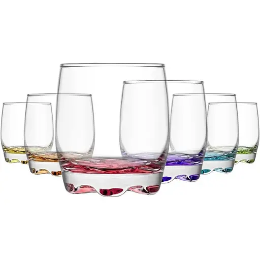 Набір склянок із 6 шт для шампанського lav Stemless Glass - Кольорові келихи для пиття, коктейлів, води - Кришталеві скляні келихи