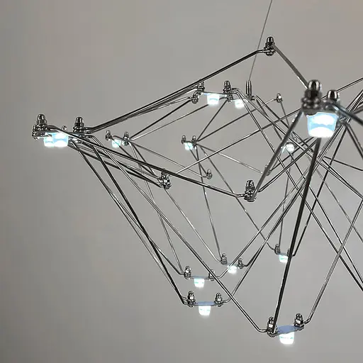 Невагома срібна люстра Ø 80 см | Арт. MJ 206-800 CH | Line F - фото 7