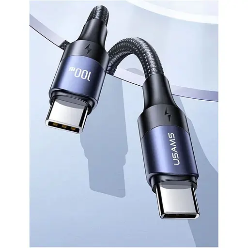 Кабель Usams US-SJ526 U71 USB-C to USB-C PD 100W 5A 3m Black (SJ526USB01) [139702] - фото 10
