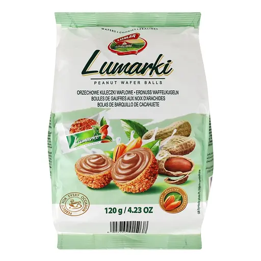 Конфеты вафельные Lumar lumarki с ореховым кремом в арахисовых крошках 120 г - фото 2