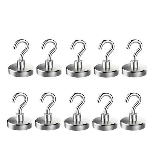 Набір магнітних гачків Semi Magnetic hooks Strong, 10 шт - Silver - фото 1