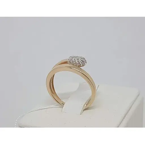 Золоте кільце Імперія золота з фіанітами. КВ1335И 17,5 - фото 5